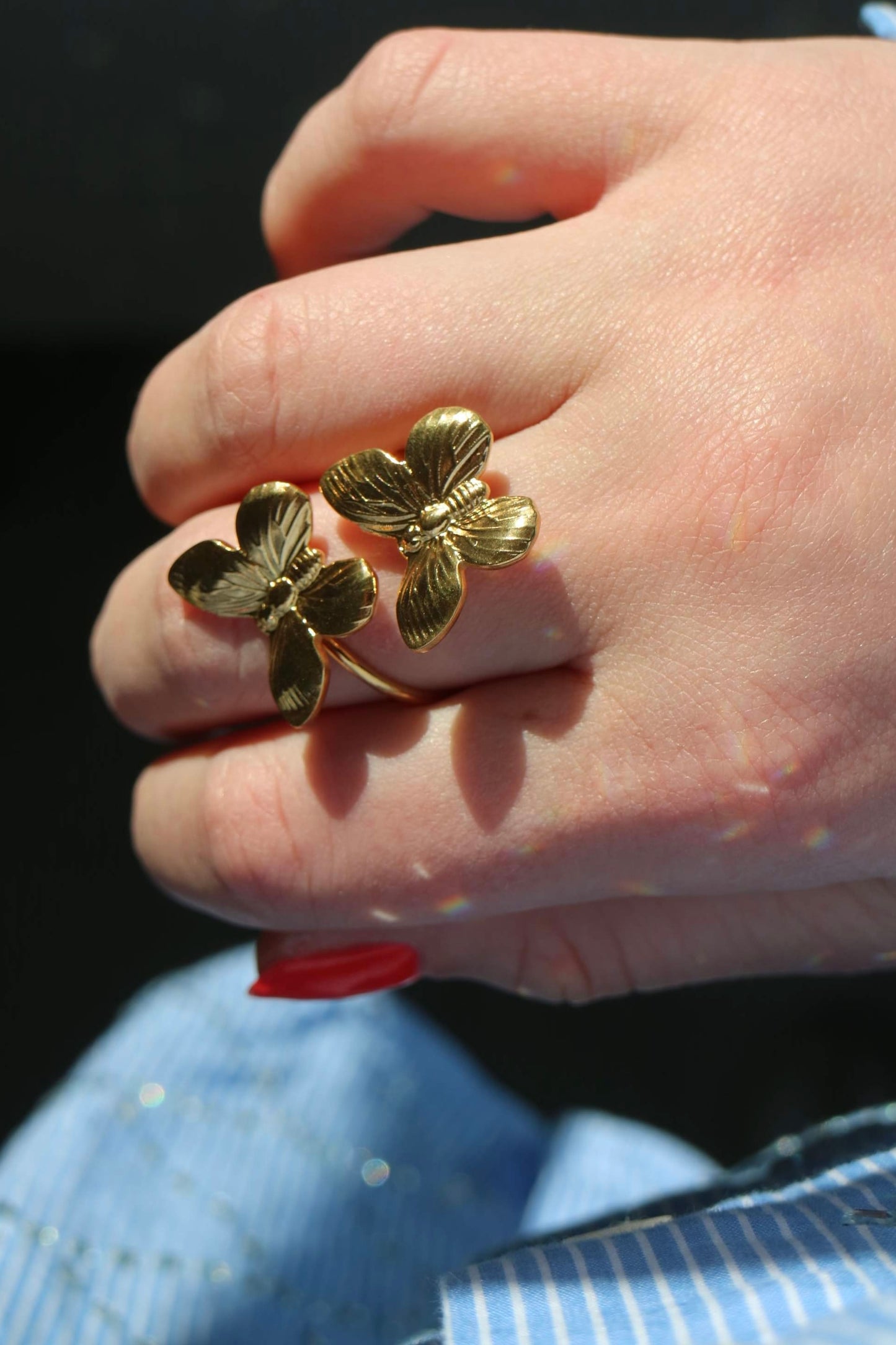 DOUBLE BUTTERFLY RING