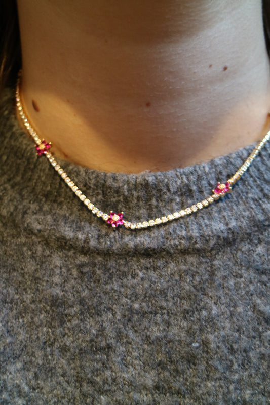 DIAMOND FLOWER NECKLACE
