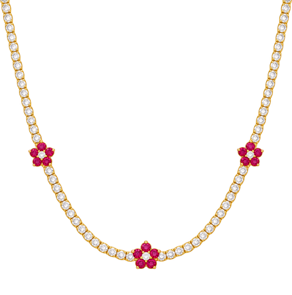 DIAMOND FLOWER NECKLACE