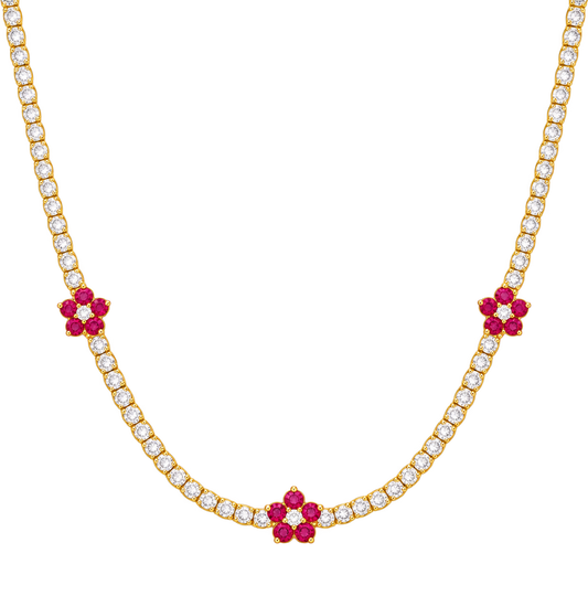 DIAMOND FLOWER NECKLACE