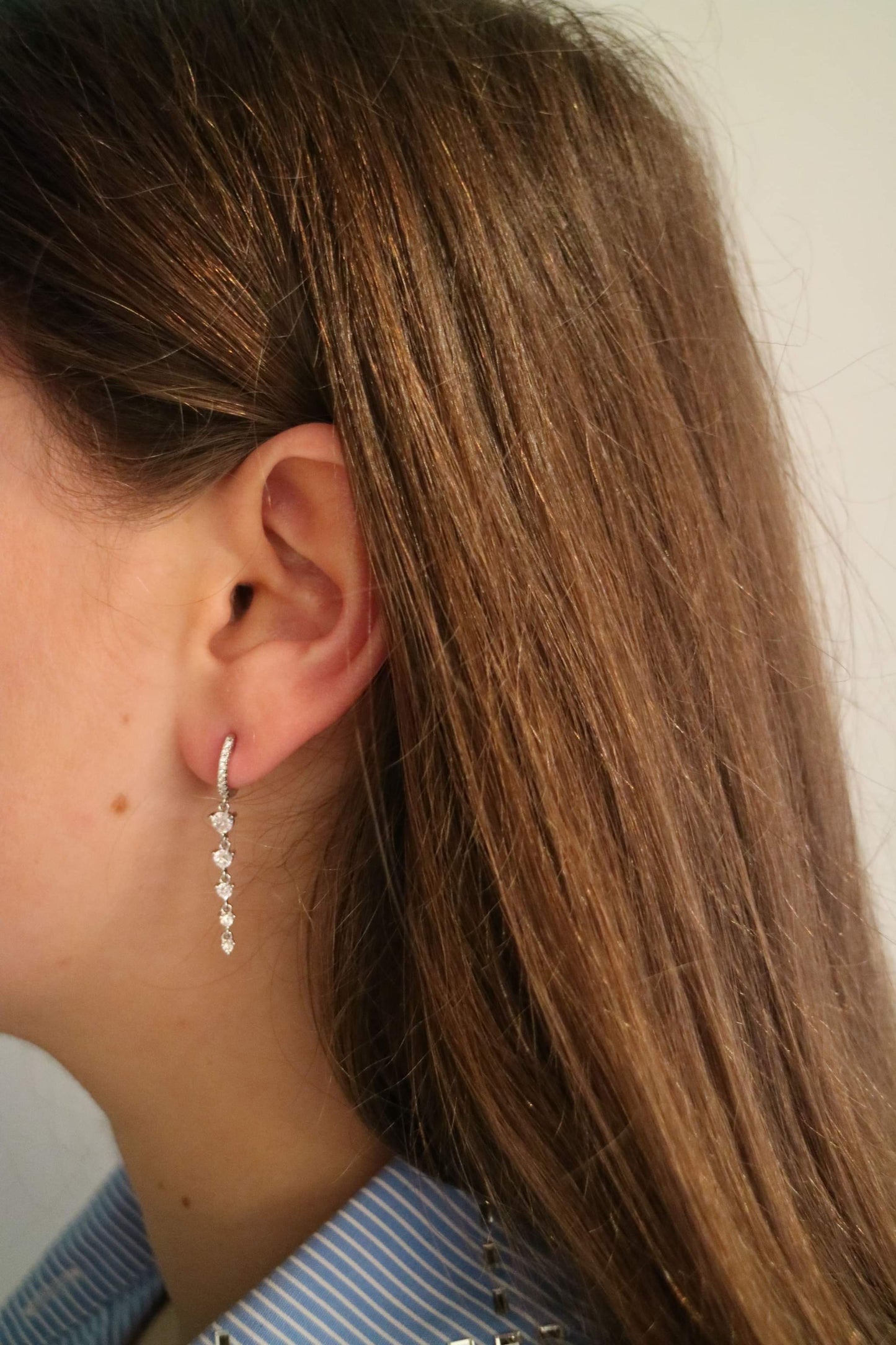 DIAMOND BAR EARRING