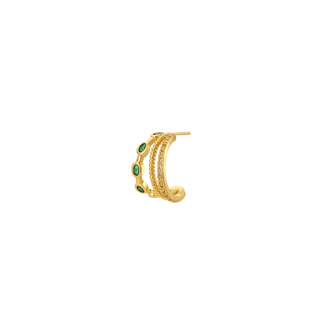 GREEN TRIPLE EARRING