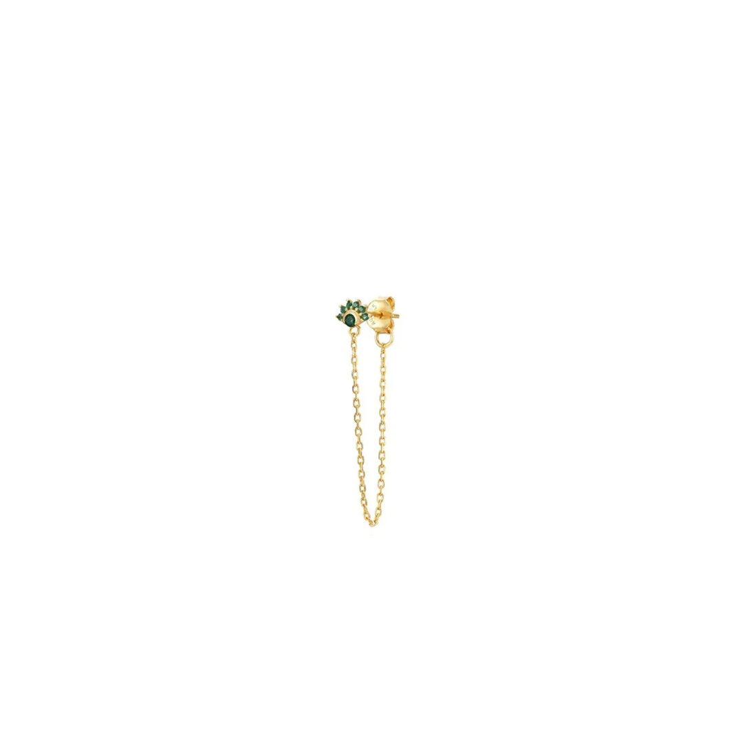 GREEN CHAIN EARRING