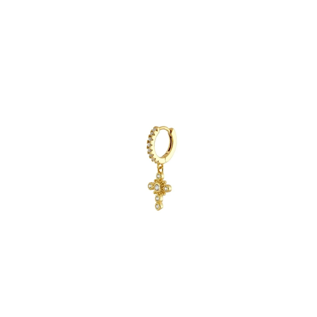 WHITE CROSS EARRING