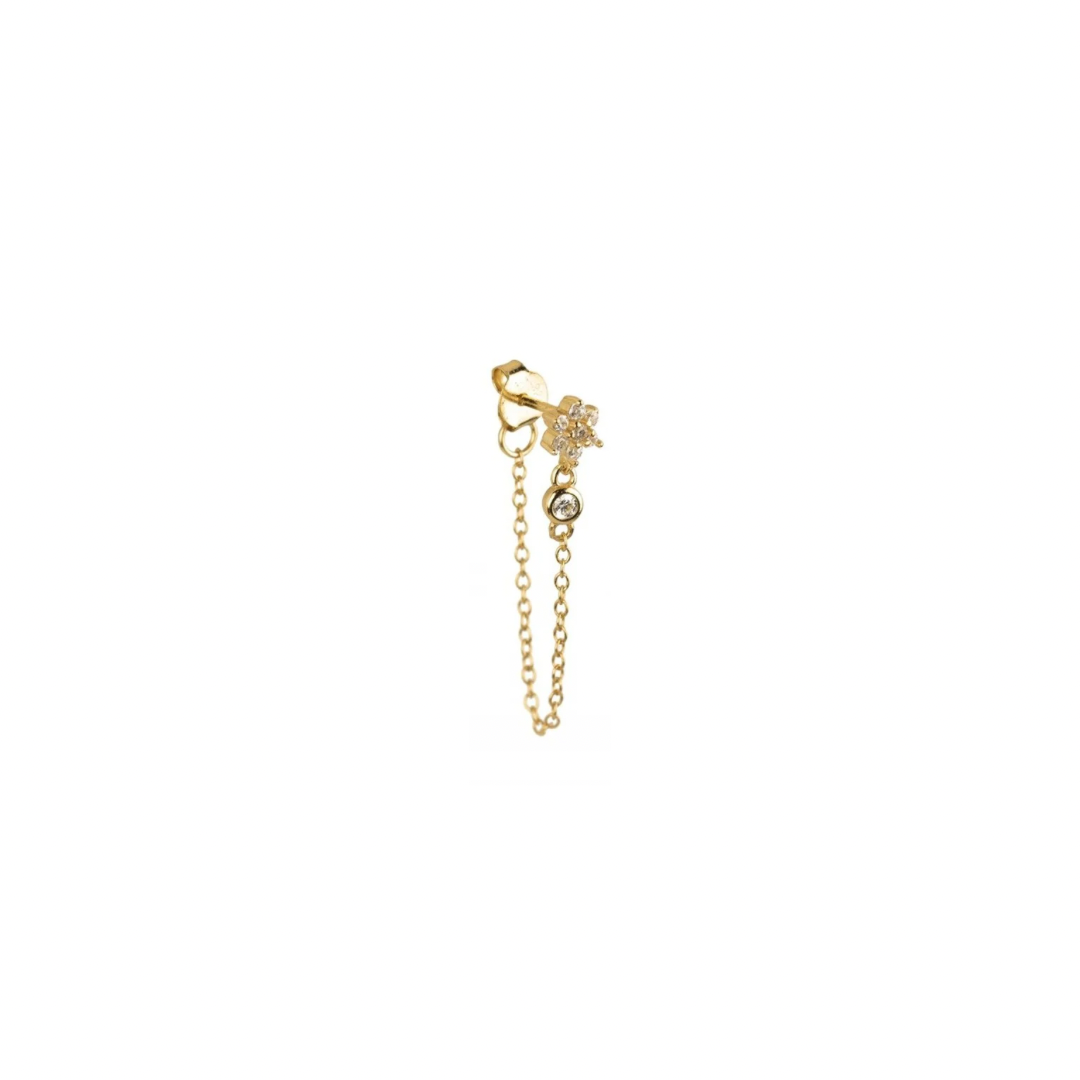 FLOWER CHAIN EARRING