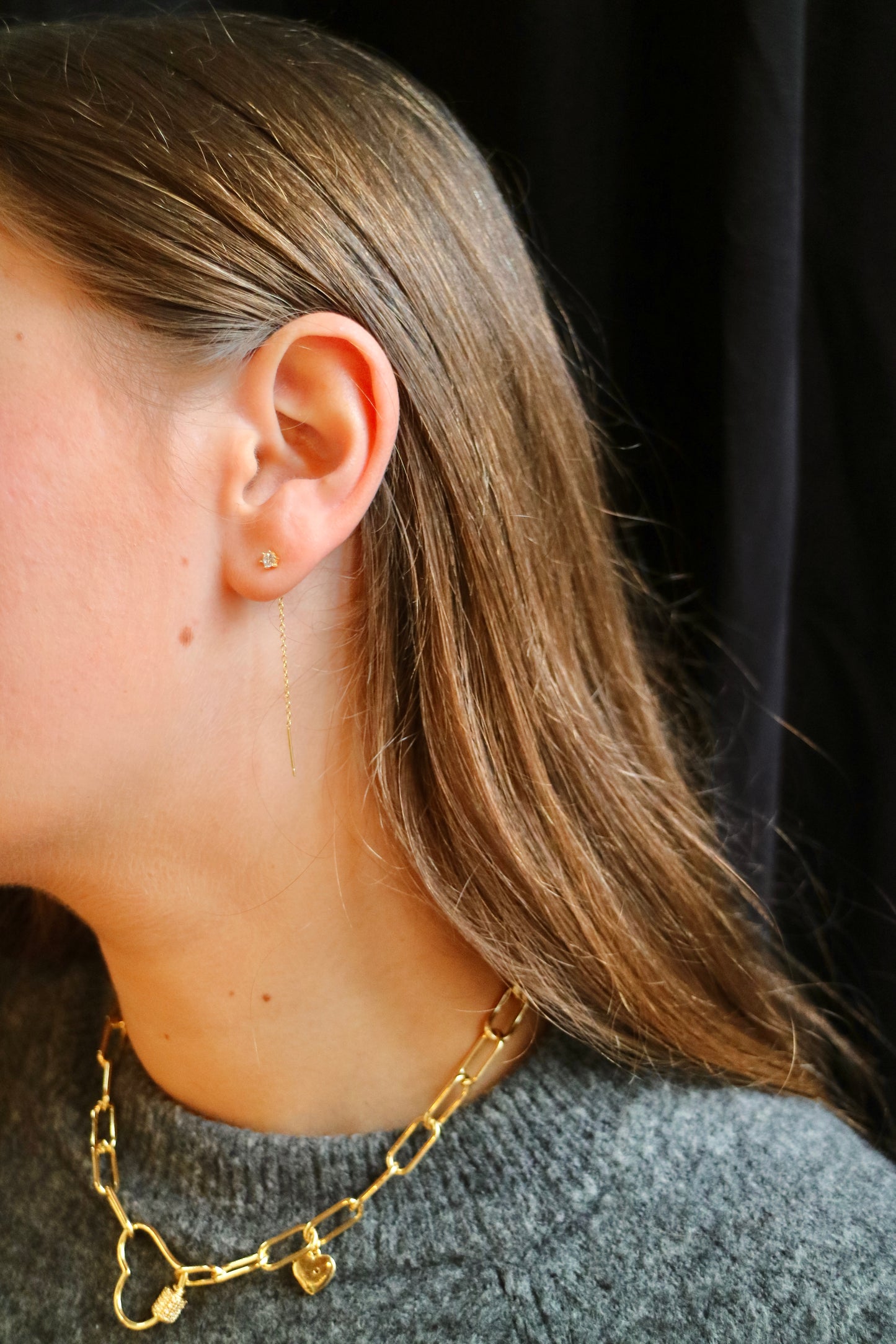 LONG DIAMOND EARRING